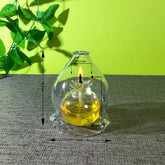 Glass Chambu diya with Cover