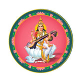 Saraswati Goddess Wooden Wall Decor