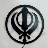 Khanda Sikh Symbol LED Wall Decor Light – Large