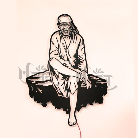 Sai Baba LED Metal Wall Decor