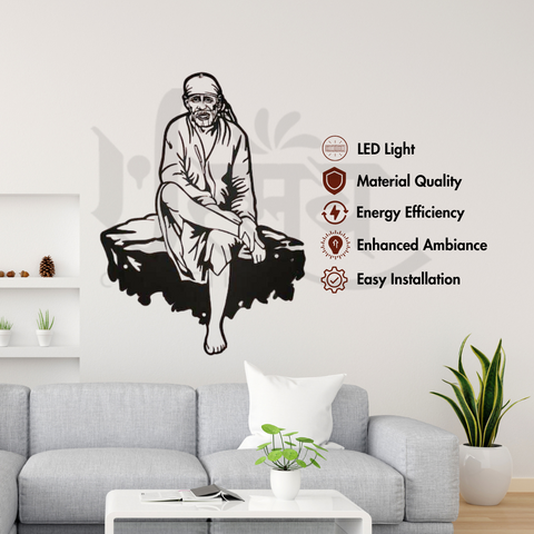 Sai Baba LED Metal Wall Decor