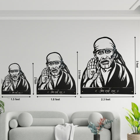 Sai Baba Om Sai Ram LED Metal Wall Decor