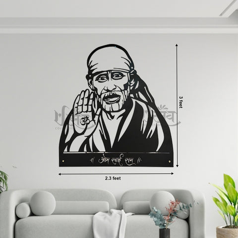 Sai Baba Om Sai Ram LED Metal Wall Decor