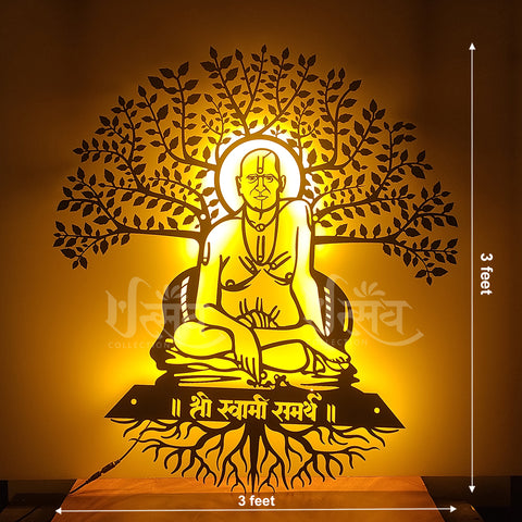Vatavruksha Swami Samarth LED Metal Wall Decor