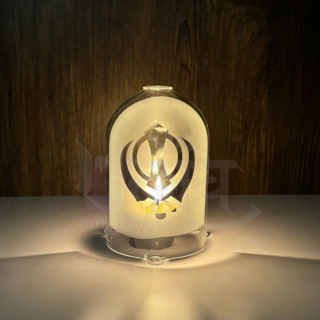 Khanda Sikh Symbol Glass Cover