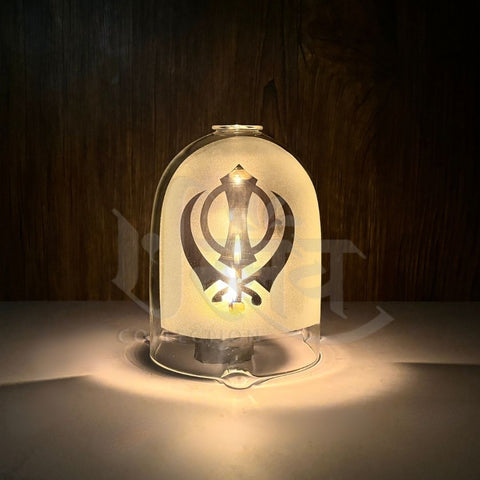 Khanda Sikh Symbol Glass Cover