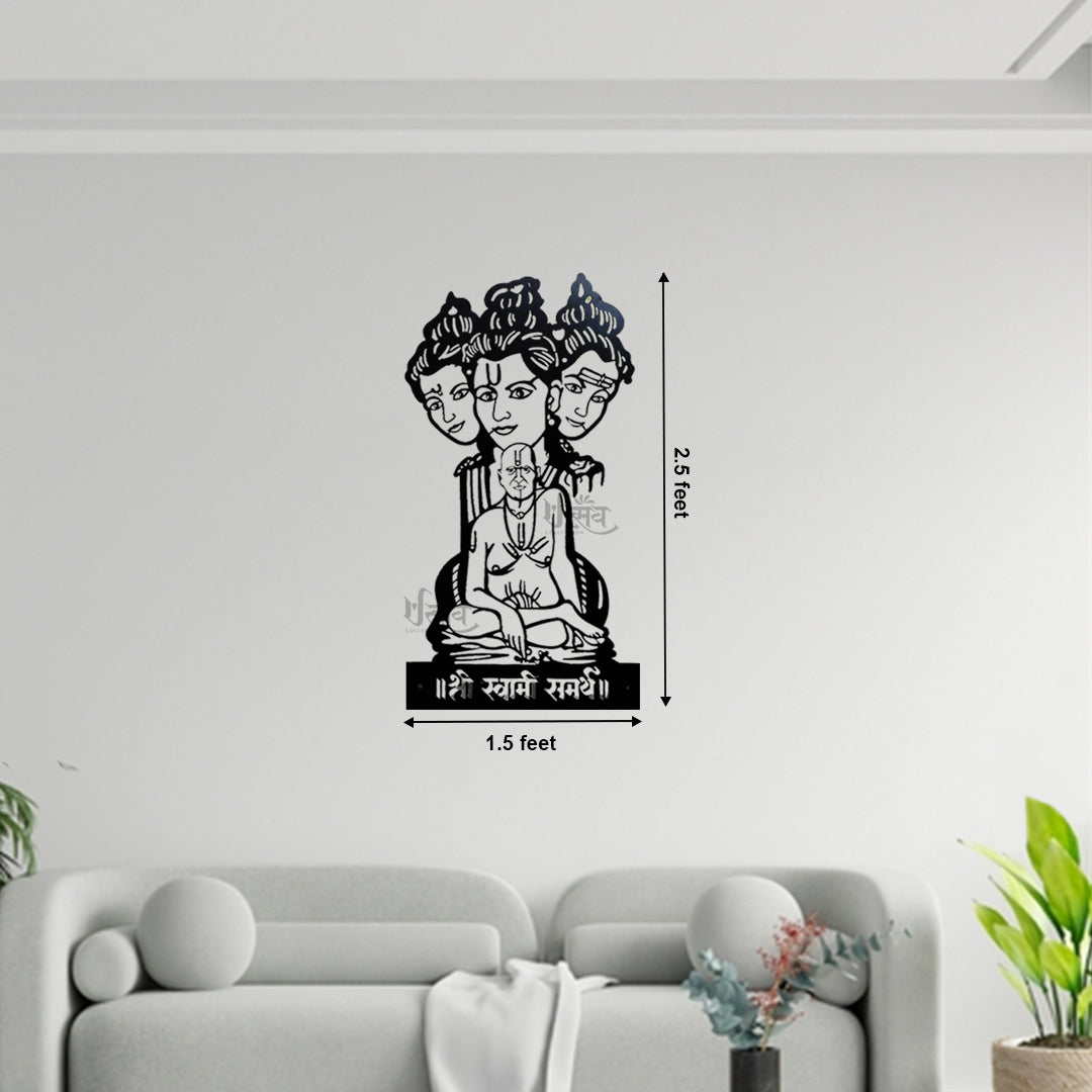 Swami Samartha And Guru Dattatreya LED Metal Wall Decor