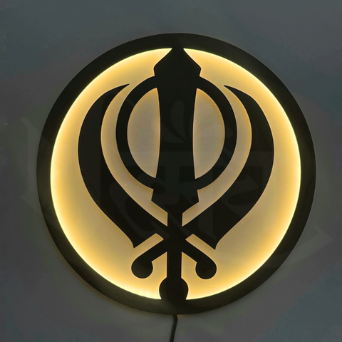Khanda Sikh Symbol LED Wall Decor Light – Large